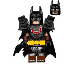LEGO (70840) Batman - Battle Ready, Tire Armor, Tattered Cape, Yellow Utility Belt, Reddish Brown Boots- The Lego Movie 2