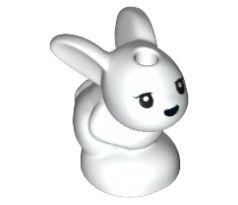 LEGO (41368) Bunny / Rabbit, Friends, Baby, Sitting with Black Eyes and Nose Pattern (