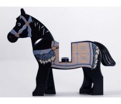 LEGO (7569) Horse, Prince of Persia with Black and White Eyes, White Pupils and Sand Blue and Gold Bridle and Persian Blanket Pattern (Aksh)