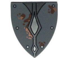LEGO (79008) Shield Triangular with Silver Studs and Diamonds and Mud Spots Pattern
