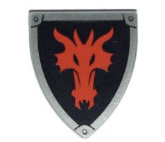 LEGO (70403) Shield Triangular with Red Dragon Head on Black Background Pattern- Castle