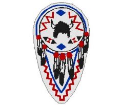 Shield Ovoid with Feathers and Helmet Pattern