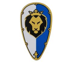 LEGO 70404 Shield Ovoid with Lion Head on White and Blue Pattern