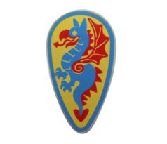 LEGO 6086 Shield Ovoid with Dragon Blue and Red Pattern