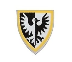 LEGO 6062 Shield Triangular with Black Falcon and Yellow Border Pattern