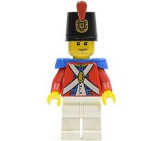 LEGO (6239) Imperial Soldier II - Shako Hat Printed, Smirk and Stubble Beard - Pirates II