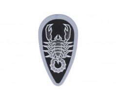 LEGO (8823) Shield Ovoid with Black and Silver Vladek Scorpion with Silver Border Pattern