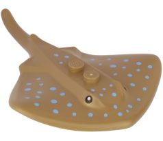 LEGO (60266) Manta Ray / Stingray with Two Studs with Eyes and Medium Blue Dots Pattern