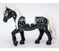 LEGO (41686) Horse with 2 x 2 Cutout and Movable Neck, White Tail and Braided Mane, White Spots Pattern Item No: 76950c02pb01