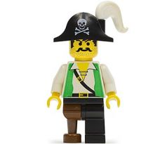 LEGO (6281) Pirate Green Vest, Black Leg with Pegleg, Black Pirate Hat with Skull - Pirates I