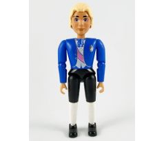 LEGO (5827) Belville Male - White Shirt Blue Jacket with Purple Sash and Blue Bow, Black Breeches -
