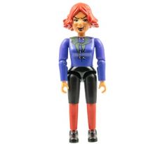 LEGO (5808)  Belville Female - Witch, Black Shorts, Blue Shirt with Bones Pattern, Red Hair  - Belville