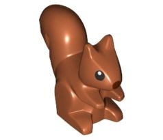 LEGO (60317) Squirrel with Black Eyes, White Pupils, and Reddish Brown Nose Pattern