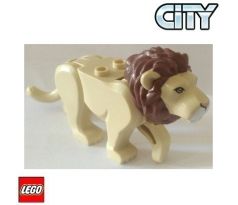 LEGO (60301) Large (Lion) with Reddish Brown Mane, Nougat Eyes, Nougat Nose and White Muzzle Pattern