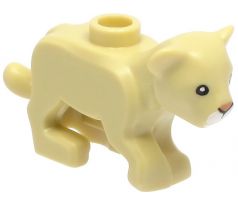 LEGO (60301) Lion Baby Cub with Black Eyes, Nougat Nose, and White Muzzle Pattern