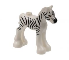 LEGO (41717) Horse, Friends, Foal with Dark Orange Eyes, Black Eyebrows, and Zebra Stripes Pattern