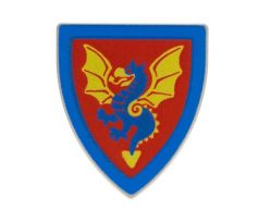 LEGO (6079) Shield Triangular with Blue and Yellow Dragon Pattern