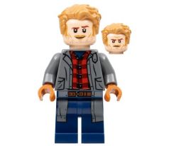 LEGO (76944) Owen Grady - Dark Bluish Gray Jacket over Flannel Shirt - Jurassic World: Dominion