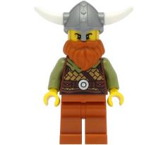 LEGO (31132) Viking Warrior - Male, Medium Nougat Leather Armor, Dark Orange Beard and Legs, Flat Silver Helmet - Vikings