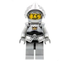 LEGO (7094) Crown Knight Plain with Breastplate, Helmet with Visor, Curly Eyebrows and Goatee, Black Hips, Light Bluish Gray Legs -Castle: Fantasy Era
