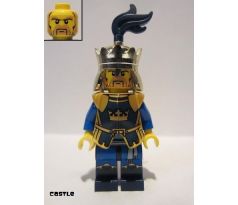 LEGO (7078) Crown King, No Cape, Printed Legs, Dark Blue Plume - Castle: Fantasy Era