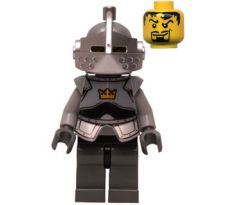 LEGO ( 4527617) Crown Knight Plain with Breastplate, Helmet with Visor, Curly Eyebrows and Goatee, Black Hips, Dark Bluish Gray Legs - Castle: Fantasy Era
