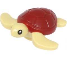 LEGO (60328) Sea Turtle with Black Eyes and Dark Red Shell Pattern