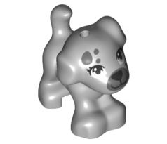 LEGO (41698) Dog, Friends, Puppy, Standing with Black Nose and Mouth, Dark Bluish Gray Muzzle and Spots on Face Pattern