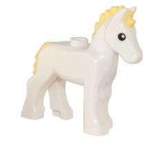 LEGO (60352) Horse, Foal with 1 Stud on Back, Bright Light Yellow Mane and Tail, Black Eyes with White Pupils Pattern
