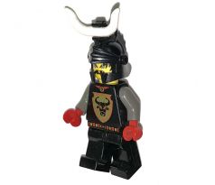 LEGO (6096) Cedric the Bull (Robber Chief), Black Dragon Helmet, Horns - Knights Kingdom I