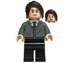 LEGO (76410) Pansy Parkinson - Dark Bluish Gray Slytherin Cardigan Sweater without Crest, Black Legs - Harry Potter