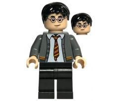 LEGO (76409) Harry Potter - Dark Bluish Gray Gryffindor Cardigan Sweater Open over Shirt without Wrinkles, Black Legs - Harry Potter