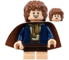 LEGO (10316) Peregrin Took (Pippin) - Reddish Brown Cape, Light Nougat Feet - White Hair - White Hair - The Lord of the Rings