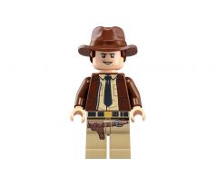 LEGO (77012) Indiana Jones - Dark Brown Jacket, Reddish Brown Dual Molded Hat with Hair, Light Nougat Hands - Indiana Jones: Last Crusade