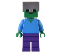 LEGO (21186) Zombie - Dark Purple Legs, Flat Silver Helmet - Minecraft