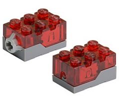 LEGO 21325 Electric, Light Brick 2 x 3 x 1 1/3 with Trans-Red Top and Red LED Light