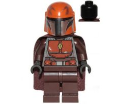 LEGO (75267) Mandalorian Tribe Warrior - Male, Dark Brown Cape, Dark Orange Helmet - Star Wars The Mandalorian