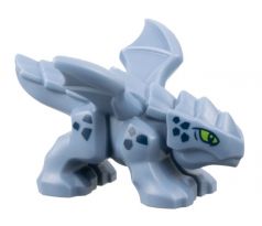 LEGO (71796) Dragon, Baby with Open Wings with Lime Eyes and Dark Blue Scales Pattern (Riyu)