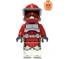 LEGO (75354) Clone Trooper Commander Fox, Coruscant Guard (Phase 2) - Dark Bluish Gray Visor, Printed Legs - Star Wars The Clone Wars