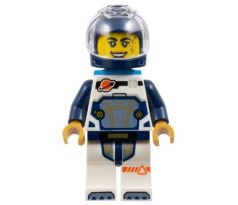 LEGO (60430) Astronaut - Female, Dark Blue Helmet, Dark Azure Backpack, White Suit with Dark Blue Arms