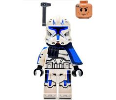 LEGO (75367) Clone Trooper Captain Rex, 501st Legion (Phase 2) - Blue Cloth Pauldron, Rangefinder, Printed White Arms -  Star Wars The Clone Wars