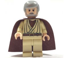 LEGO® Star Wars Minifigurka Obi-Wan Kenobi, Old, Tan Robes, Hair, Reddish Brown Cape